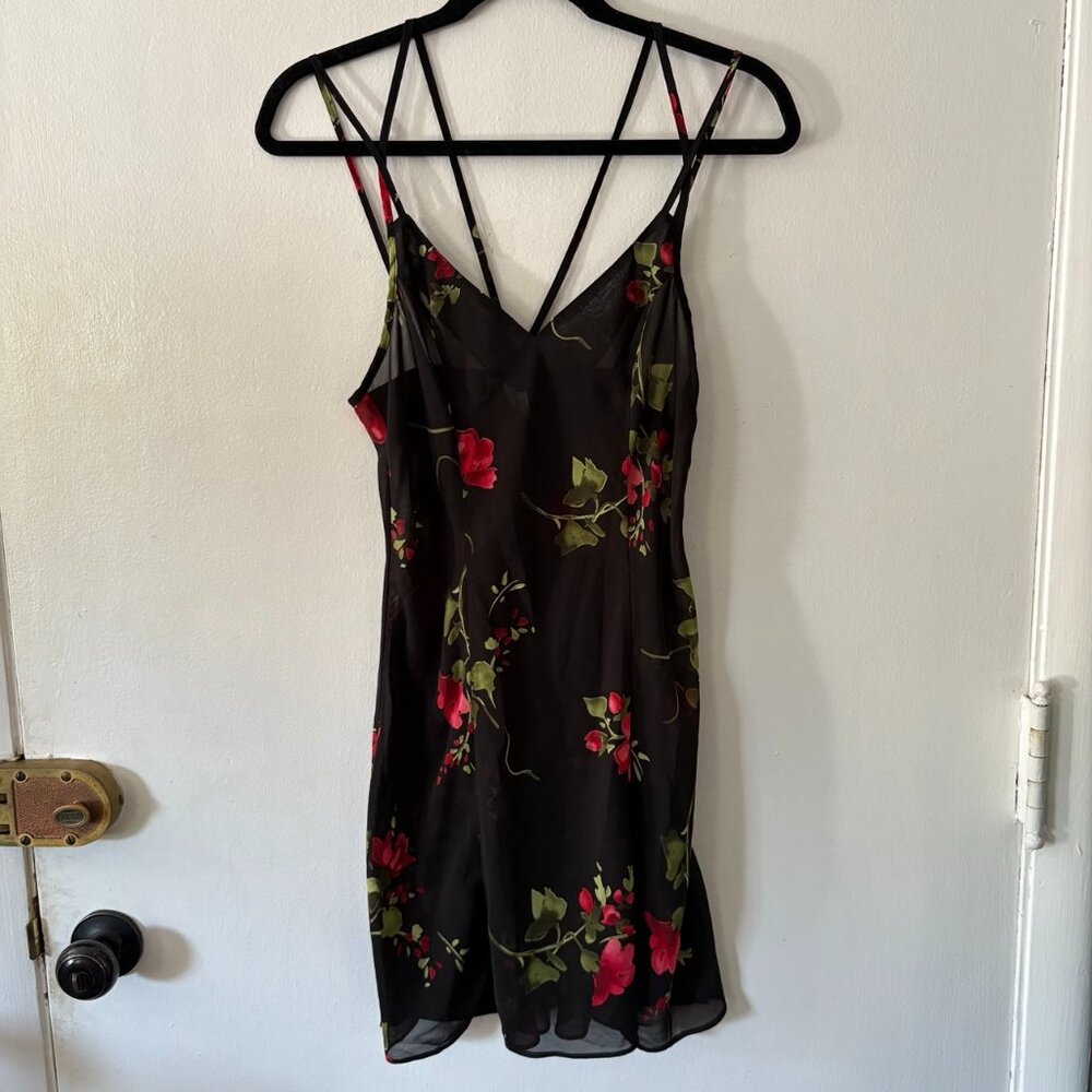 The Lingerie Collection Black Floral Slip Dress